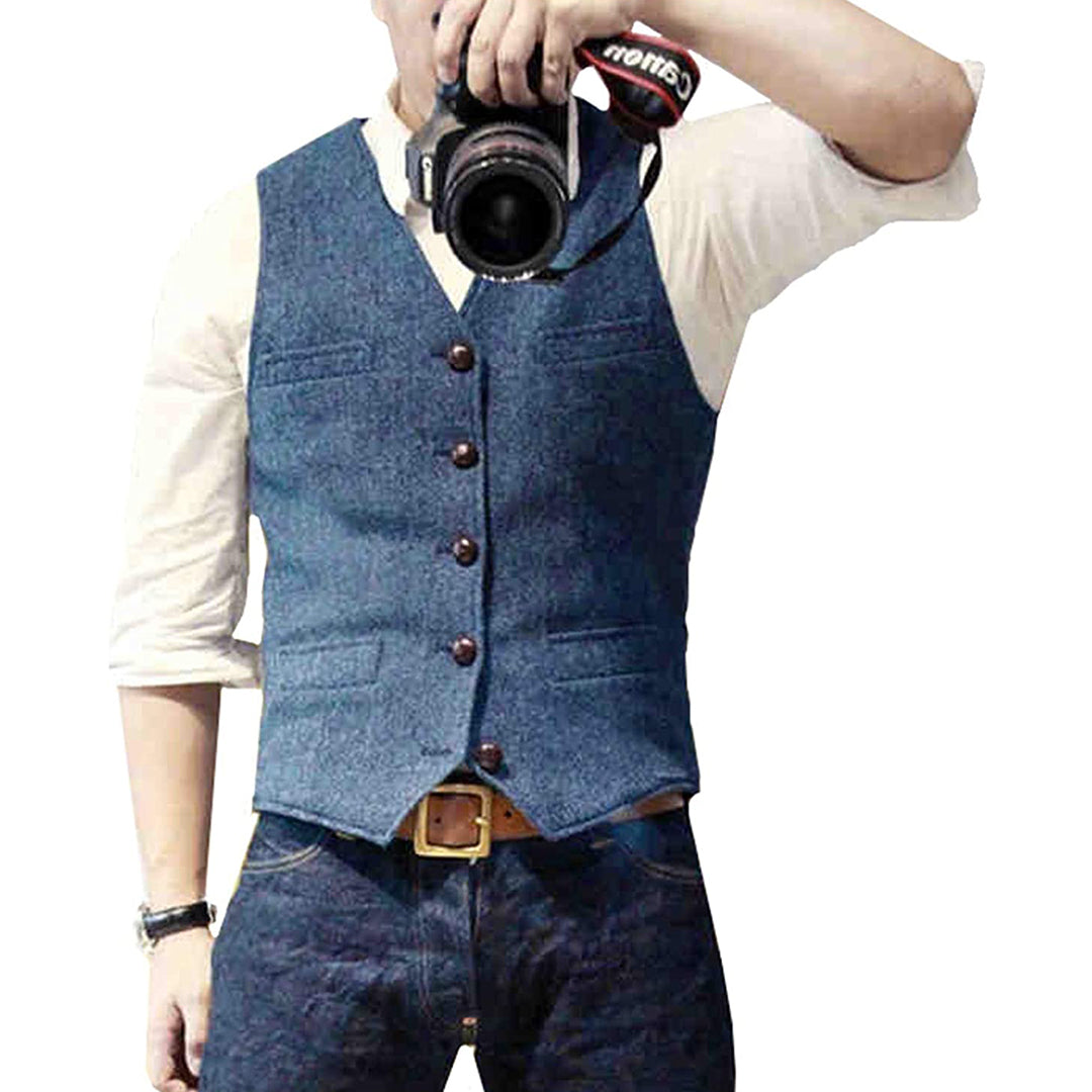 Gilet in denim da uomo