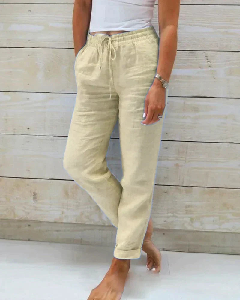 Pantaloni casual in lino da donna