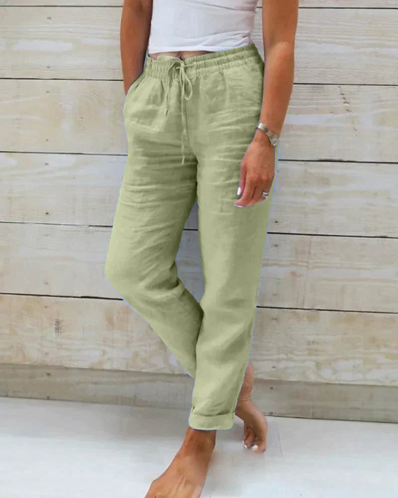 Pantaloni casual in lino da donna