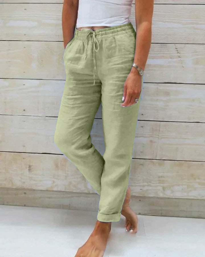 Pantaloni casual in lino da donna