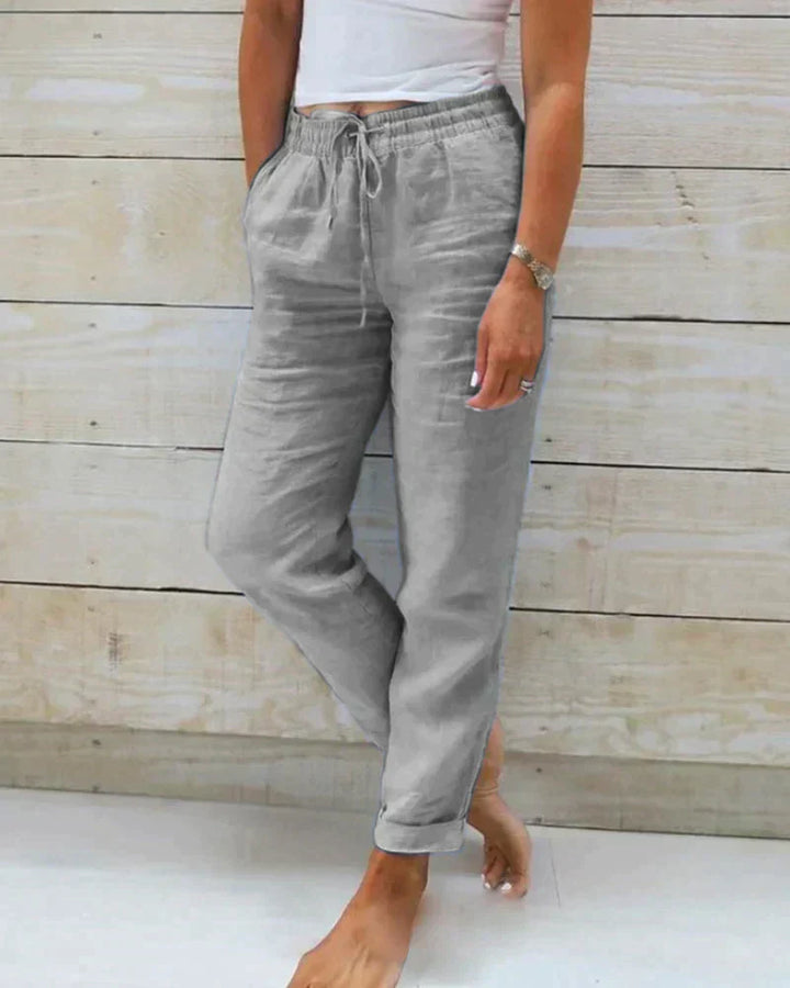 Pantaloni casual in lino da donna