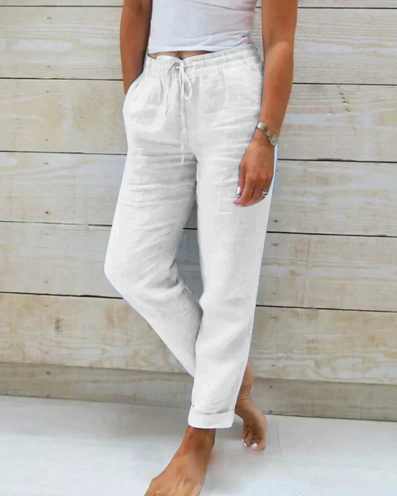 Pantaloni casual in lino da donna