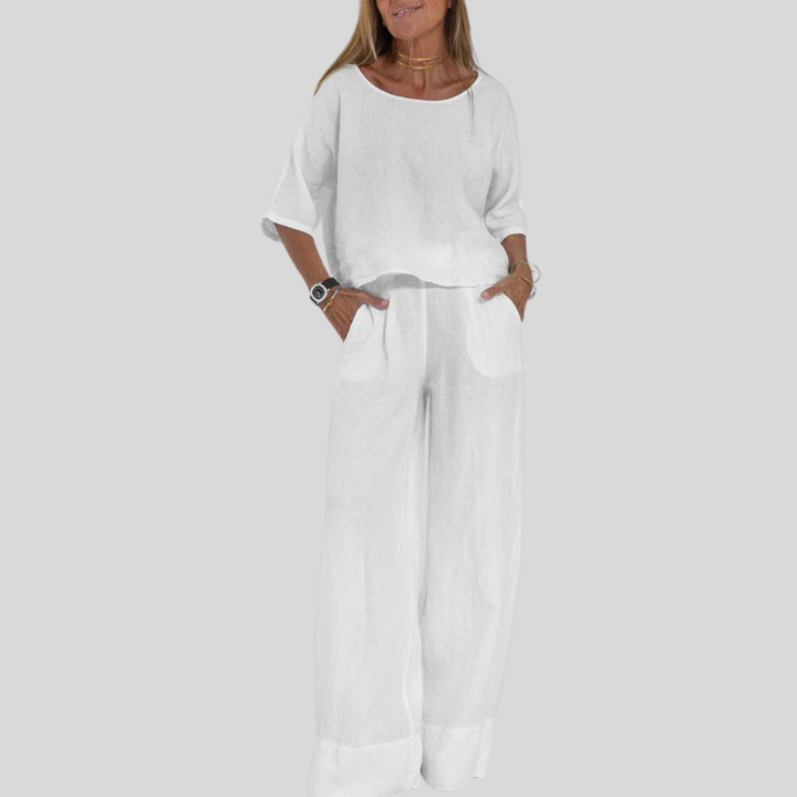 Set due pezzi in cotone e lino