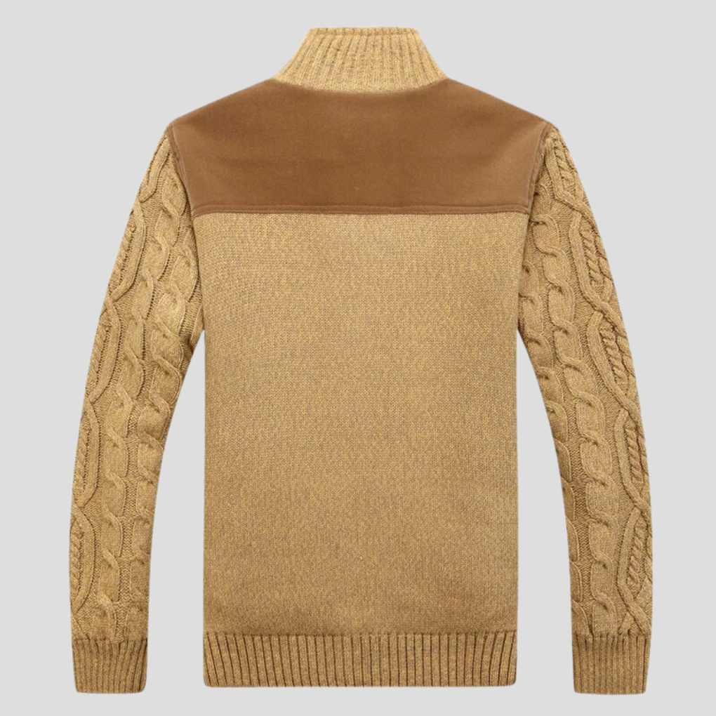 Cardigan foderato in peluche da uomo
