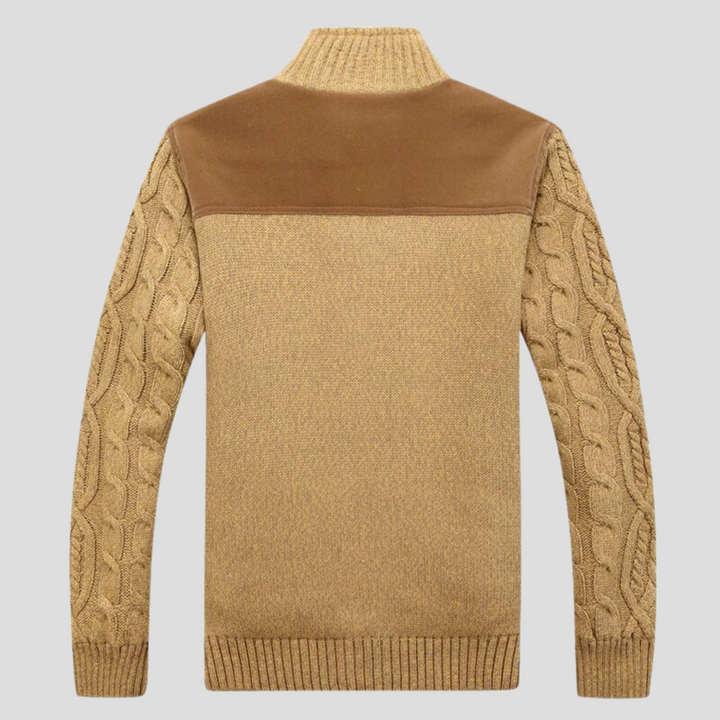 Cardigan foderato in peluche da uomo