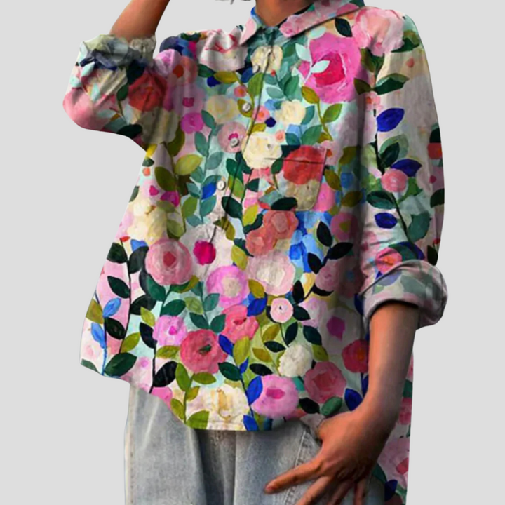 Blusa con stampa floreale da donna