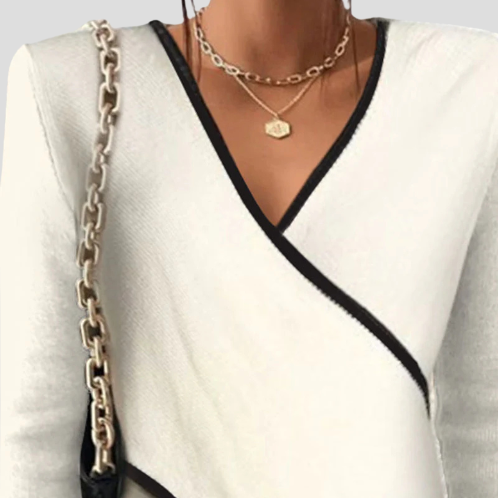 Maglione con scollo a V da donna