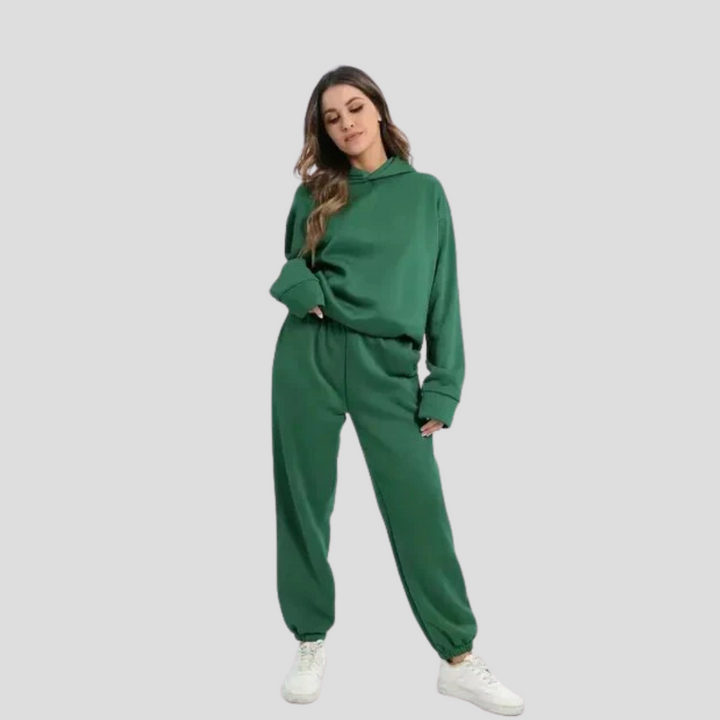 Completo felpa con cappuccio e pantaloni da jogging da donna