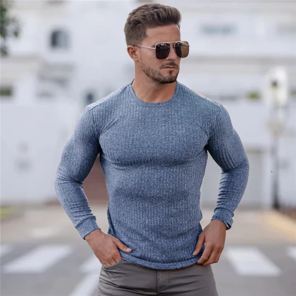 Maglione girocollo in maglia da uomo