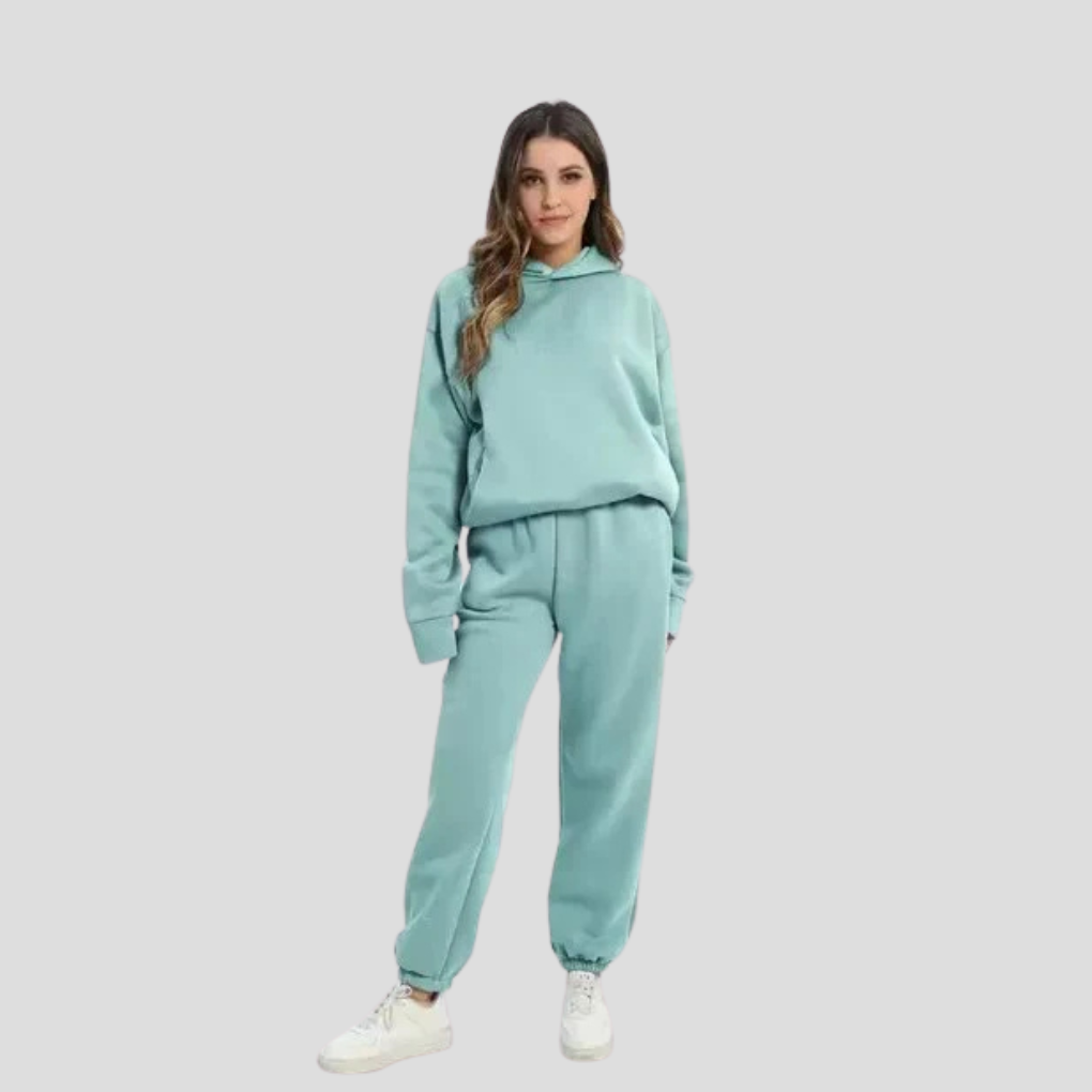 Completo felpa con cappuccio e pantaloni da jogging da donna