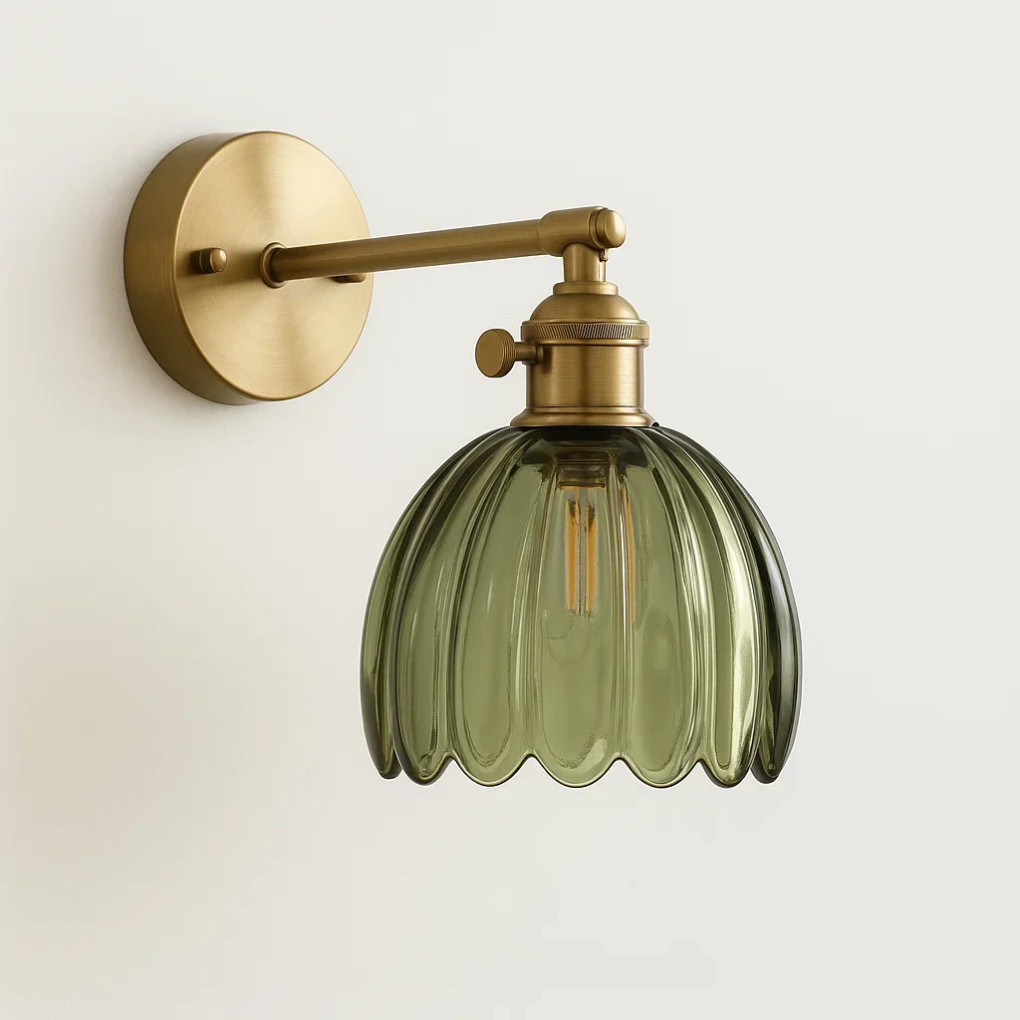 Lampada da parete retrò – Design a tulipano in vetro