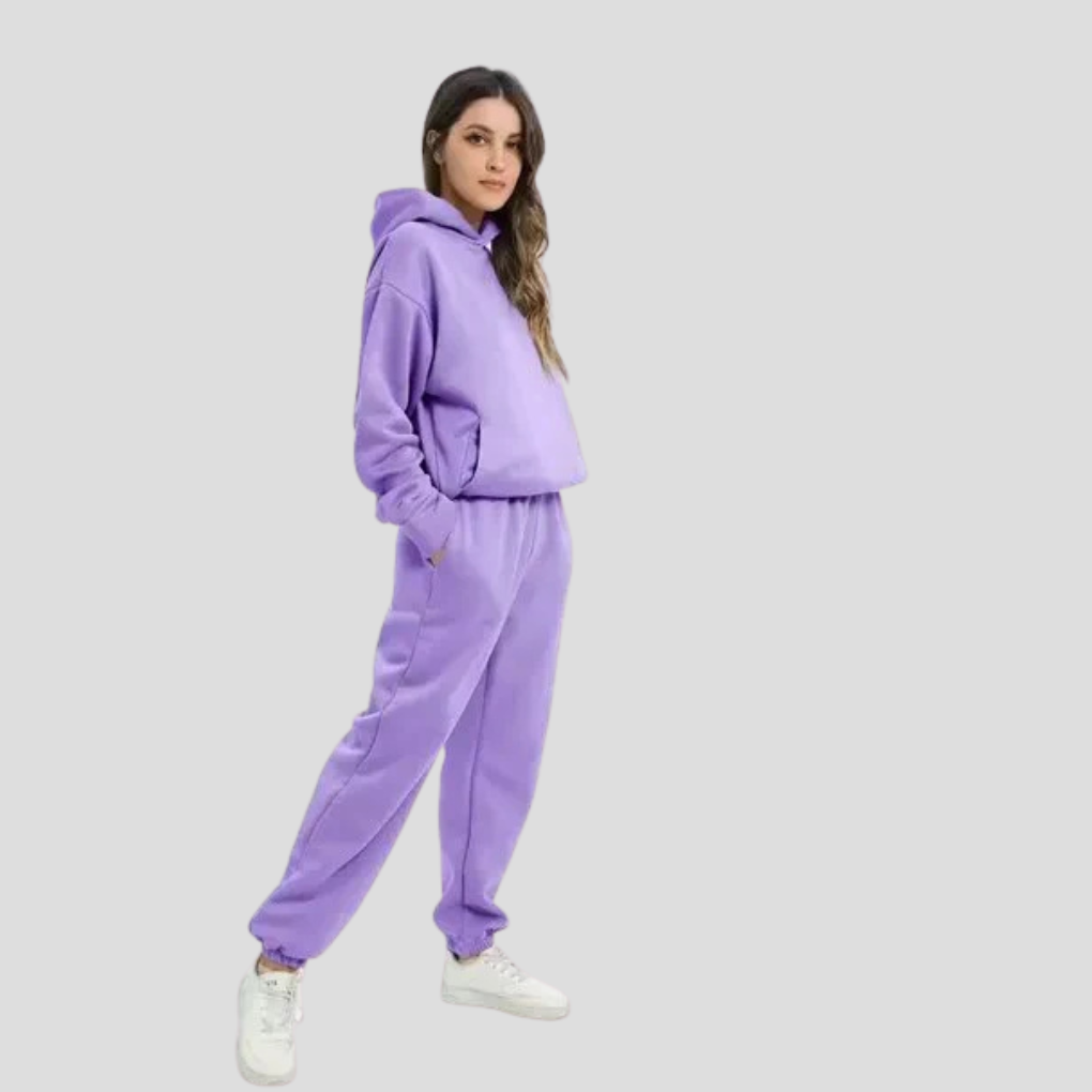 Completo felpa con cappuccio e pantaloni da jogging da donna