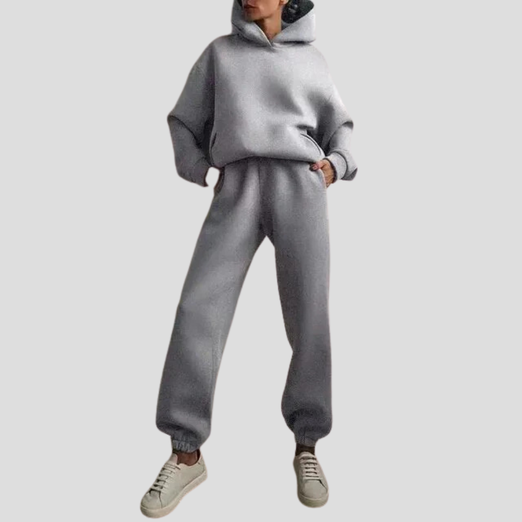Completo felpa con cappuccio e pantaloni da jogging da donna