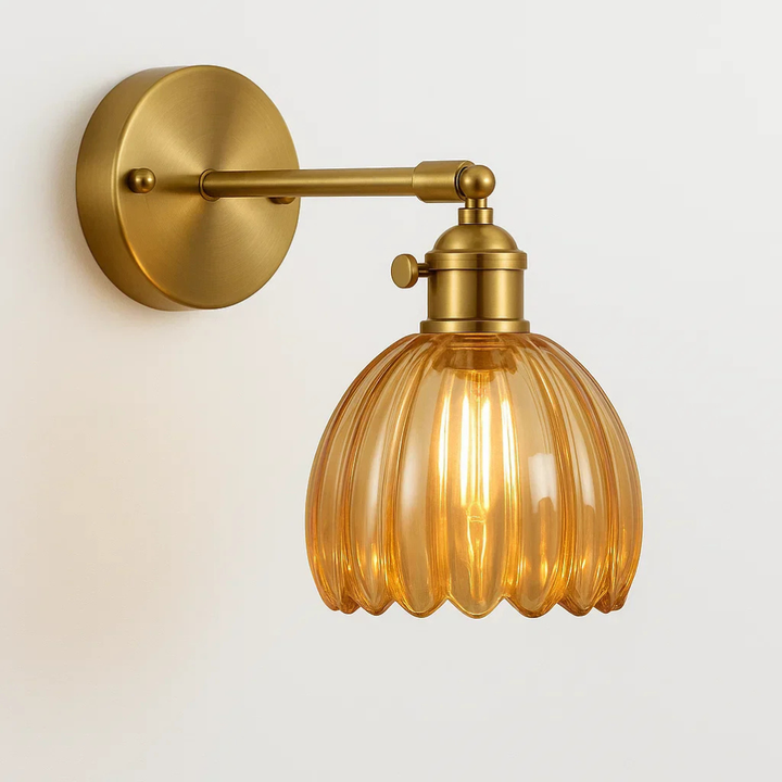 Lampada da parete retrò – Design a tulipano in vetro