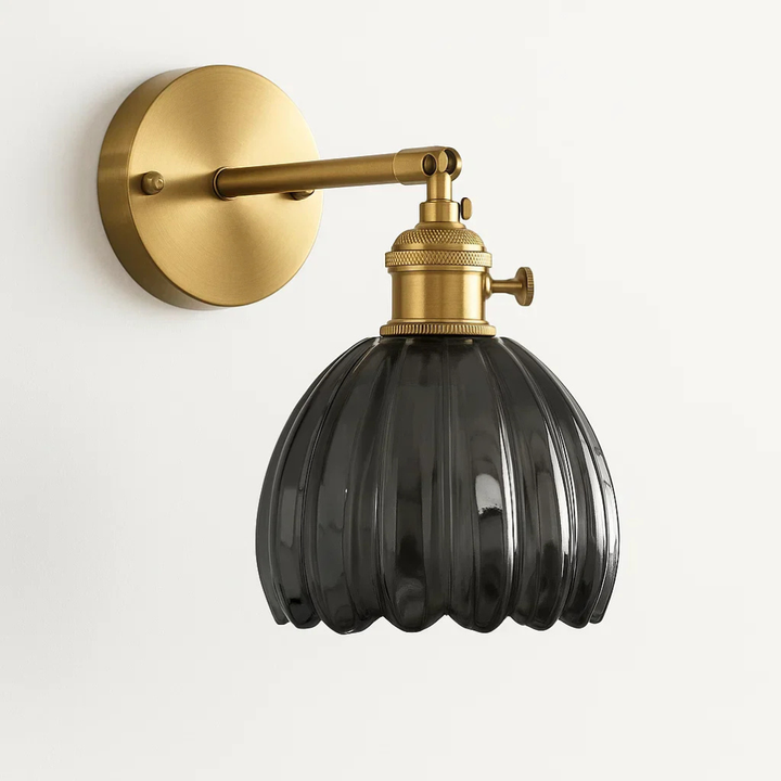 Lampada da parete retrò – Design a tulipano in vetro