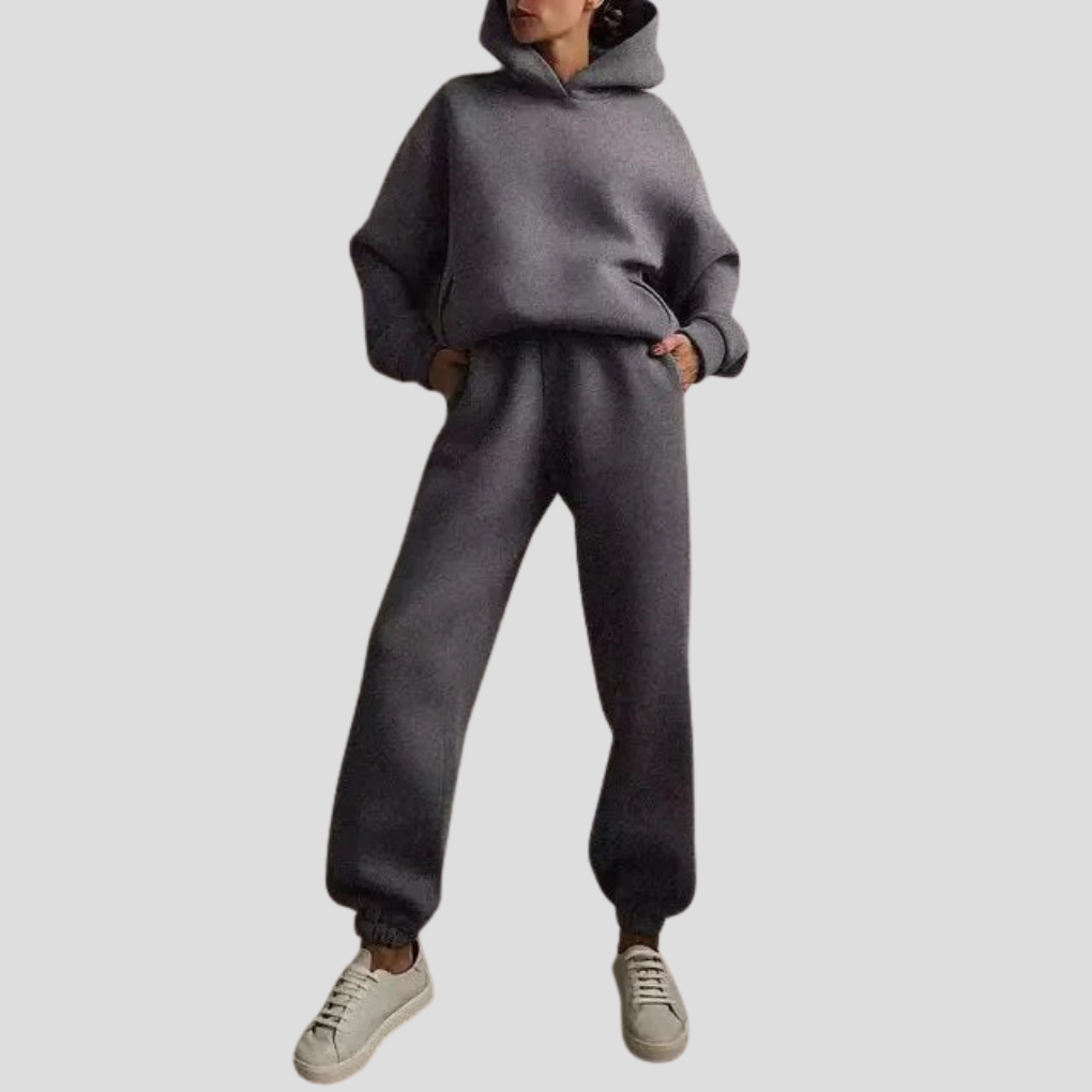 Completo felpa con cappuccio e pantaloni da jogging da donna