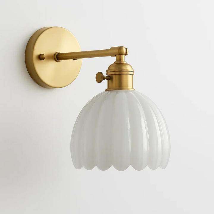 Lampada da parete retrò – Design a tulipano in vetro