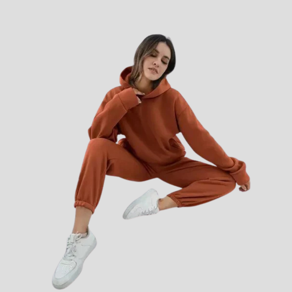 Completo felpa con cappuccio e pantaloni da jogging da donna