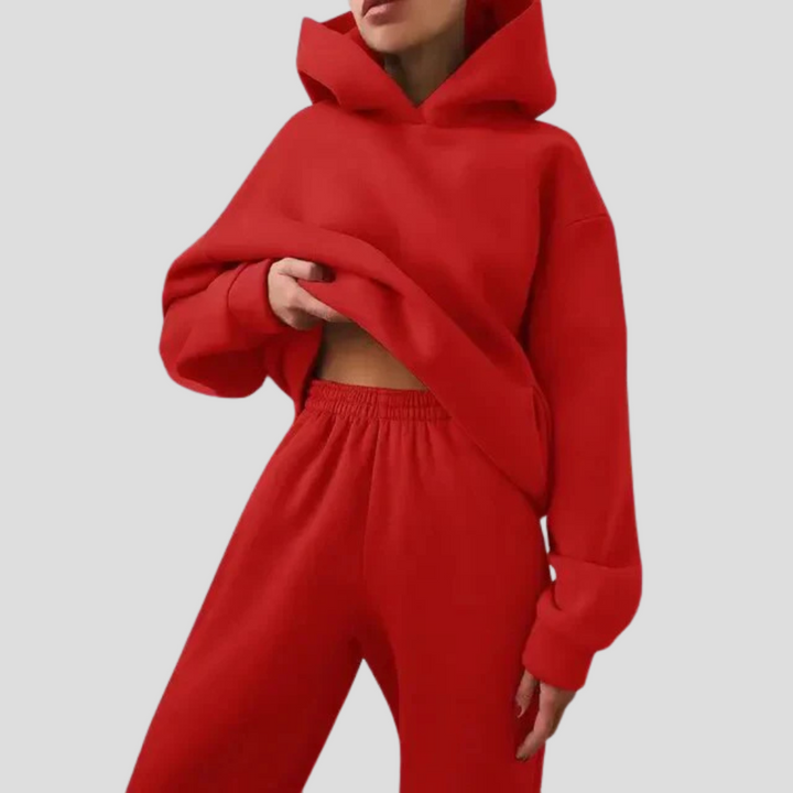 Completo felpa con cappuccio e pantaloni da jogging da donna