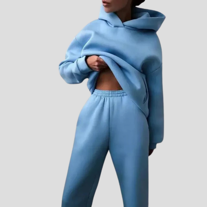 Completo felpa con cappuccio e pantaloni da jogging da donna