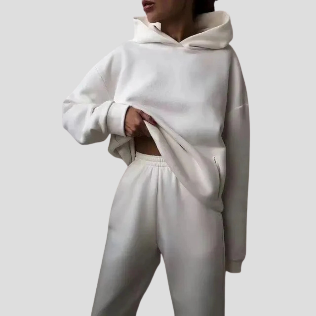Completo felpa con cappuccio e pantaloni da jogging da donna