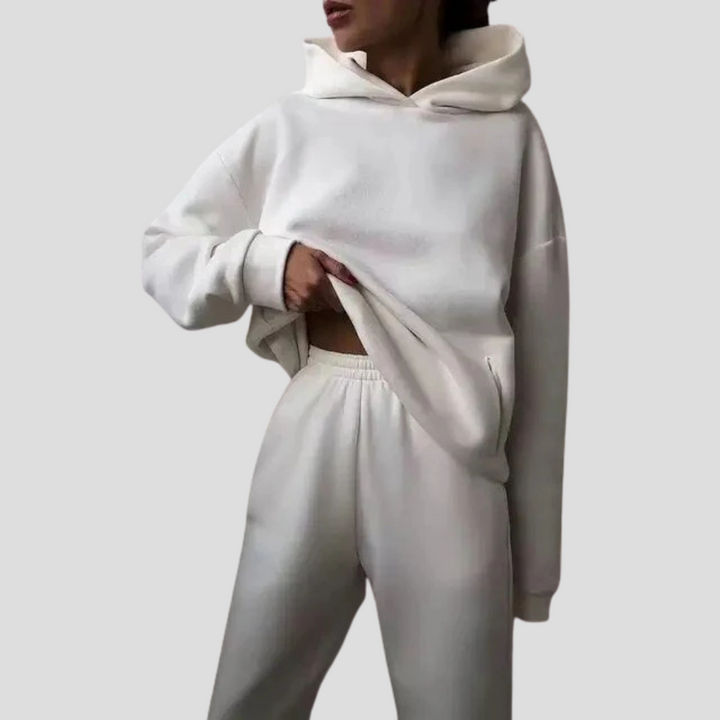 Completo felpa con cappuccio e pantaloni da jogging da donna