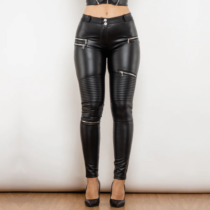 Pantaloni slim in similpelle da donna