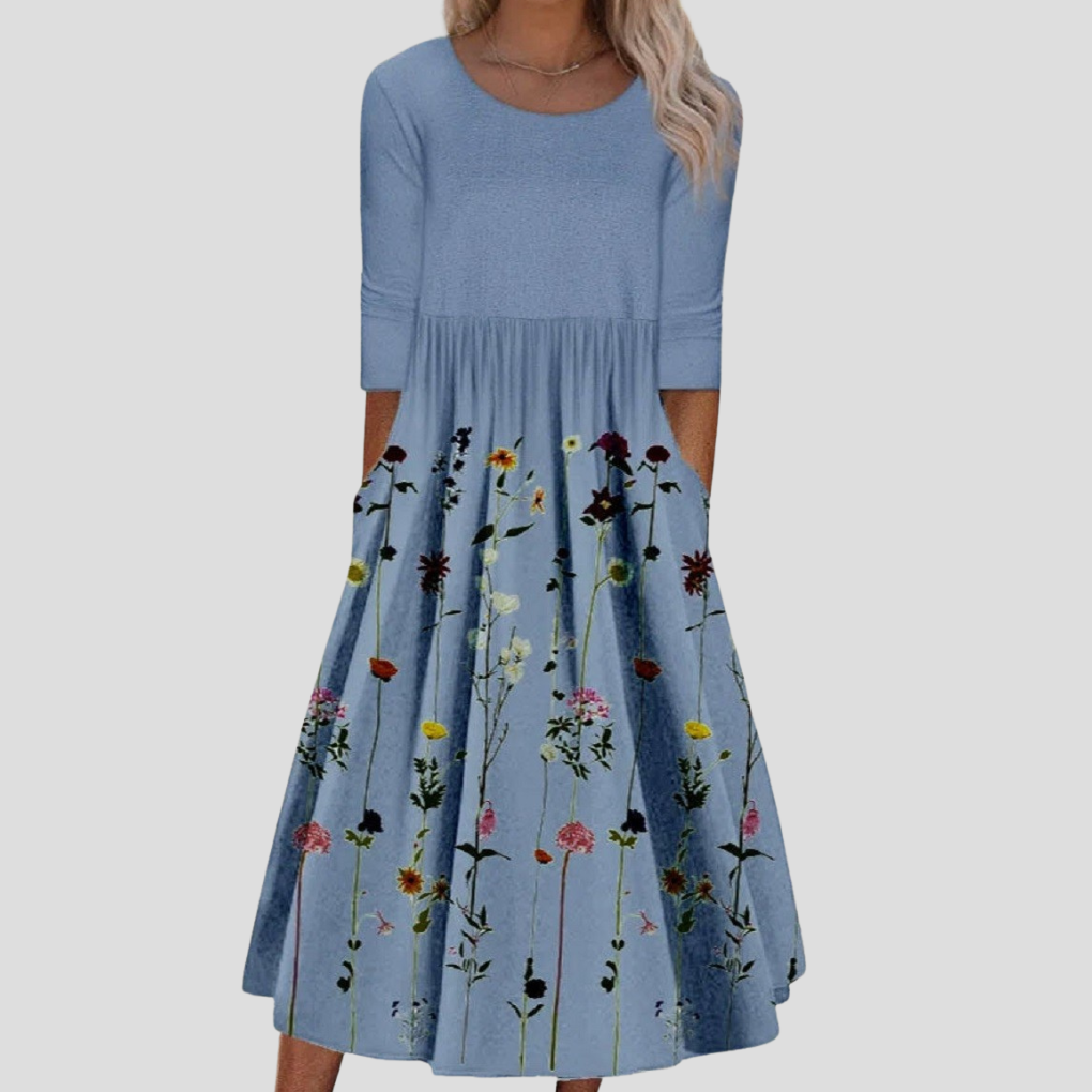Maglia girocollo floreale da donna