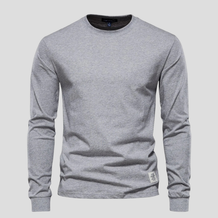 Camicia da uomo a maniche lunghe e scollo tondo – Stile classico per tutti i giorni