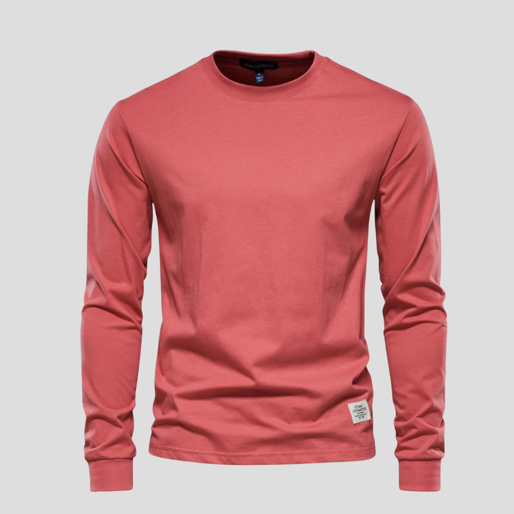Camicia da uomo a maniche lunghe e scollo tondo – Stile classico per tutti i giorni