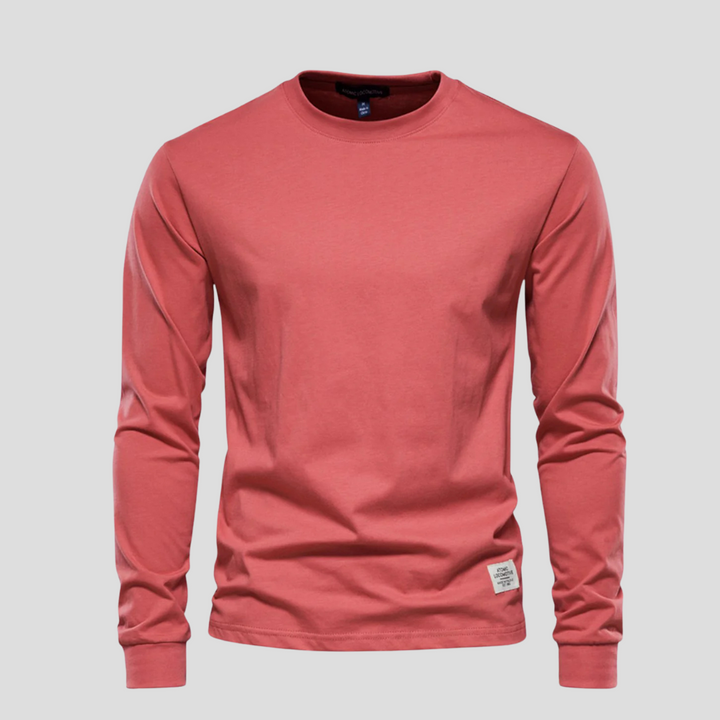 Camicia da uomo a maniche lunghe e scollo tondo – Stile classico per tutti i giorni
