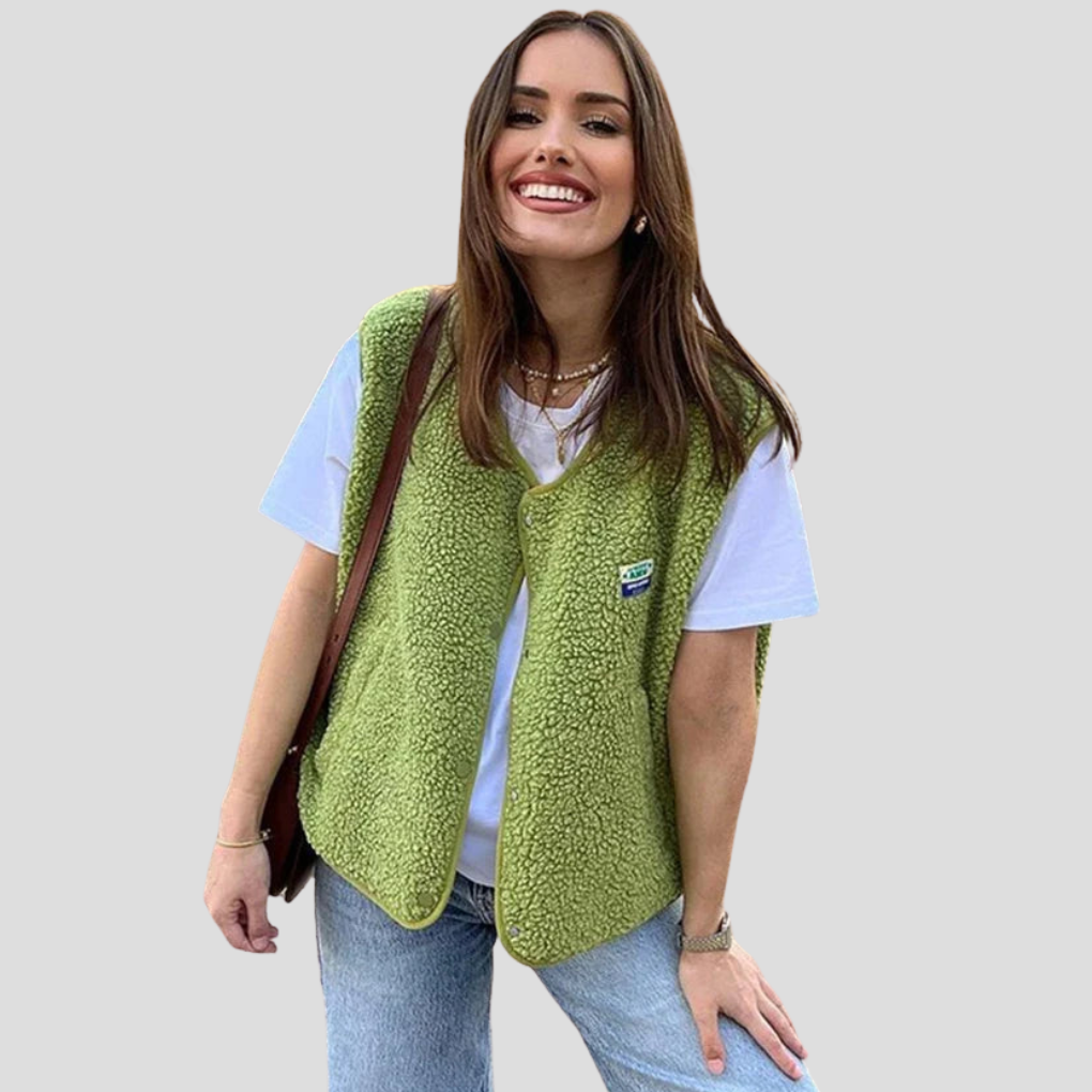 Smanicato in lana alla moda da donna