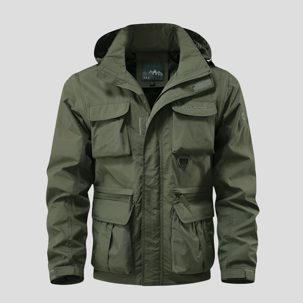 Cappotto impermeabile da uomo in stile militare