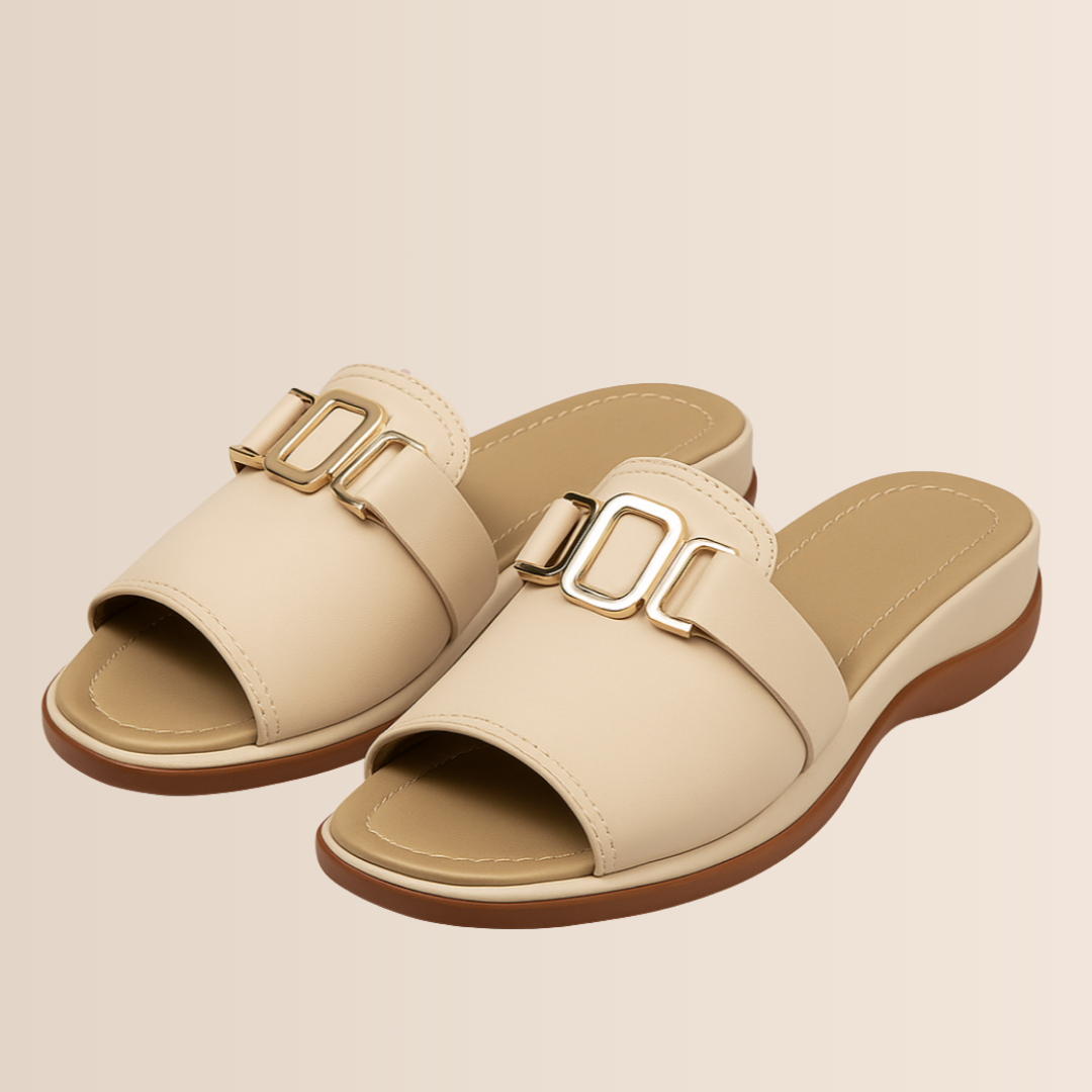 Pantofole estive con zeppa da donna