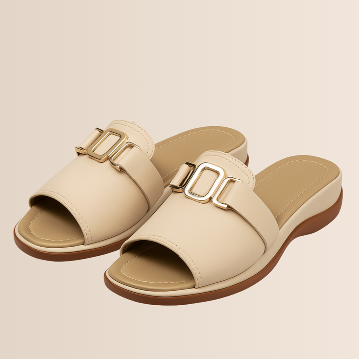 Pantofole estive con zeppa da donna