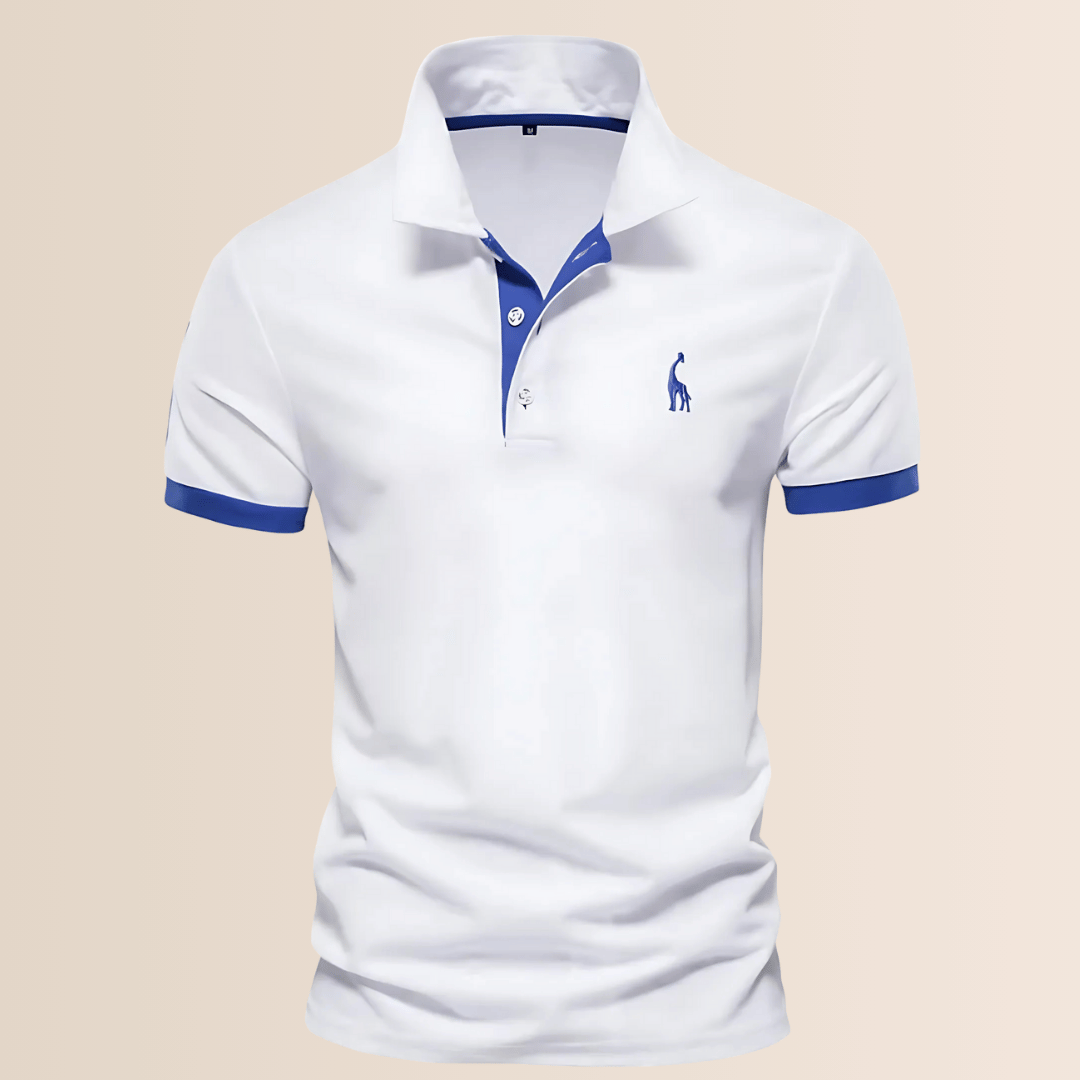 Polo da uomo in cotone con colletto alto