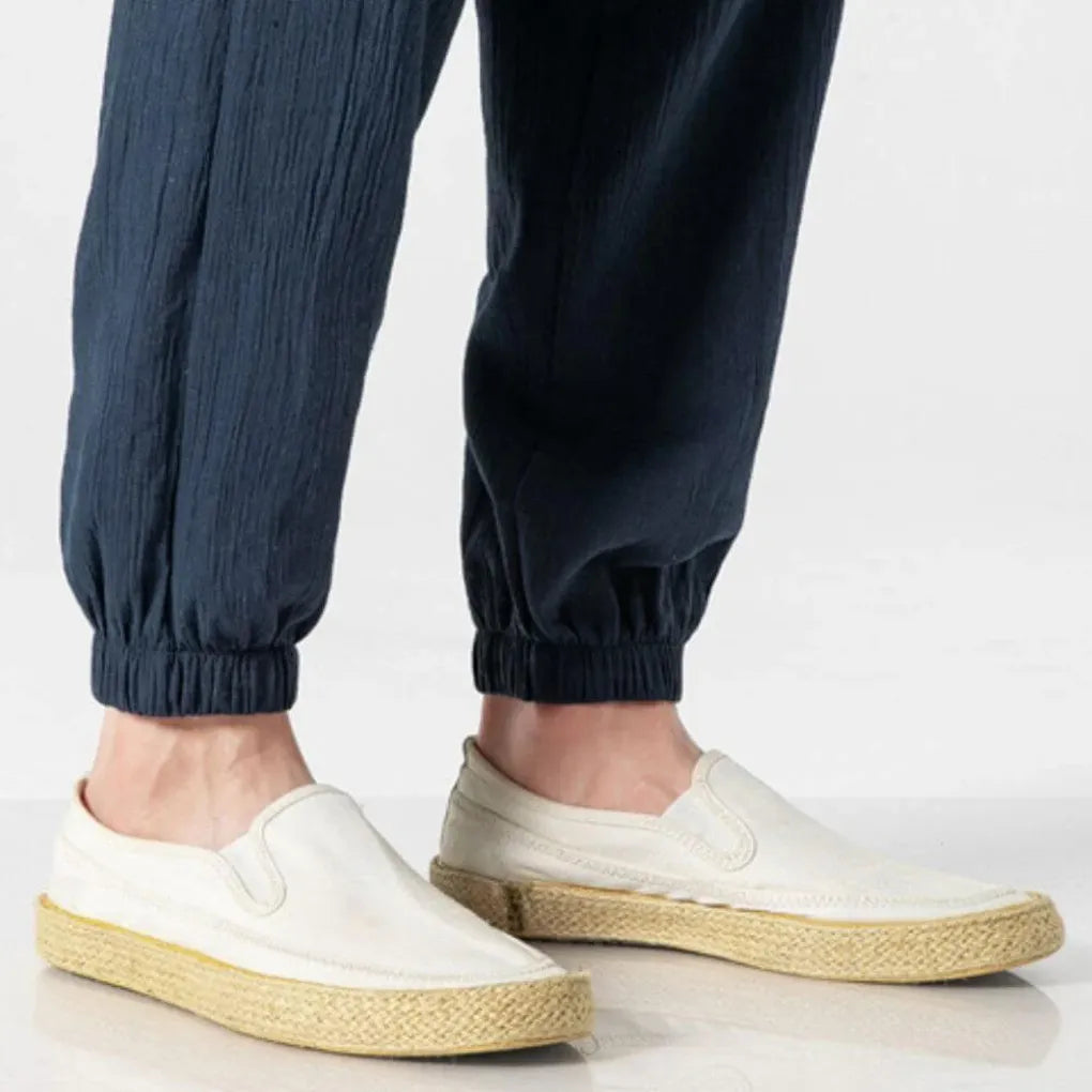 Pantaloni comodi da uomo in cotone e lino – leggeri da indossare tutti i giorni