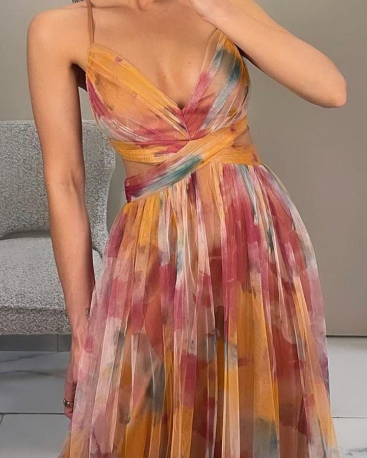 Abito lungo sexy traforato da donna