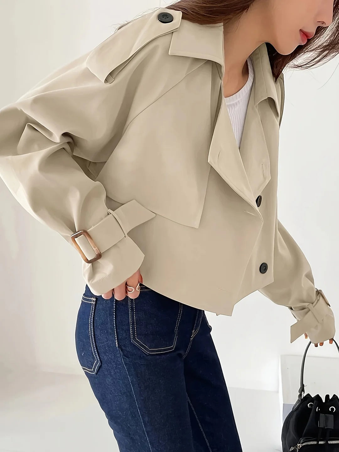 Chic Casual Short Trench CoatTrench corto casual chic