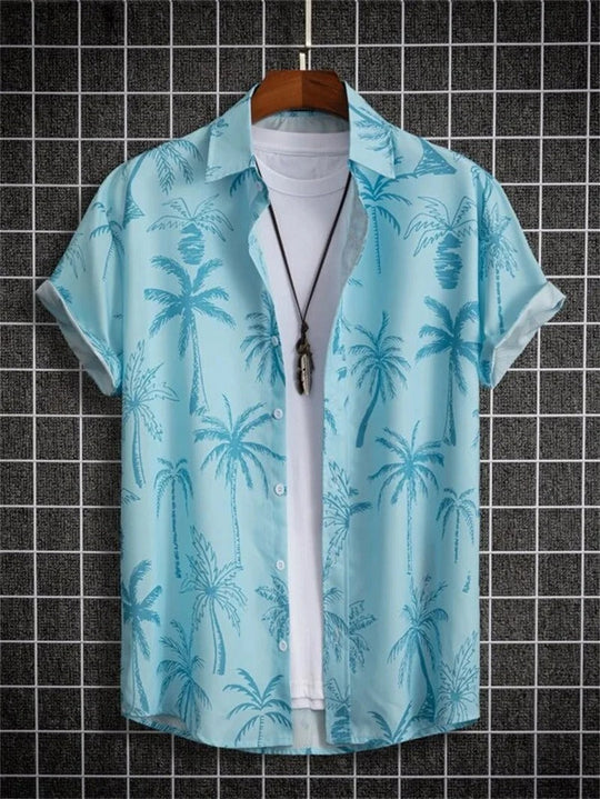 Camicia hawaiana con stampa floreale 3D
