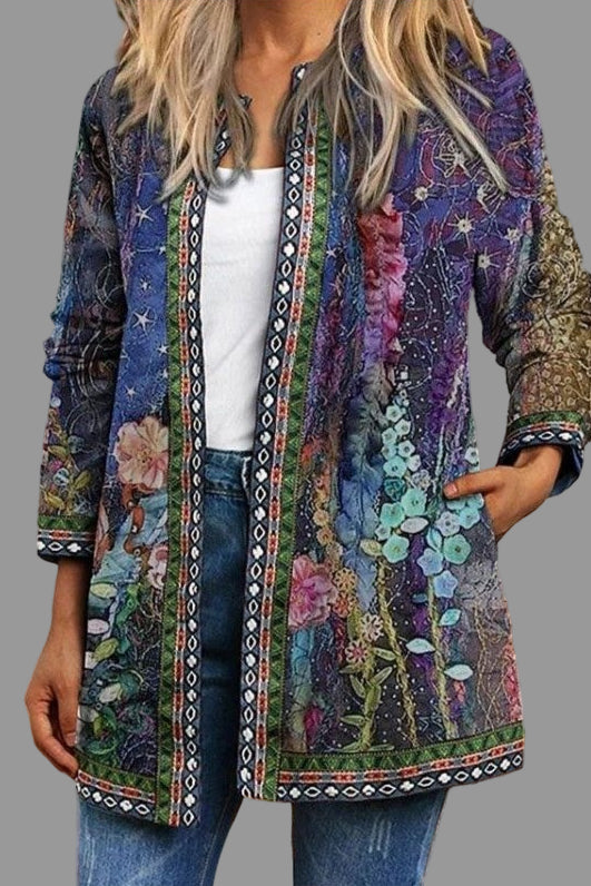 Cardigan da donna con stampa floreale