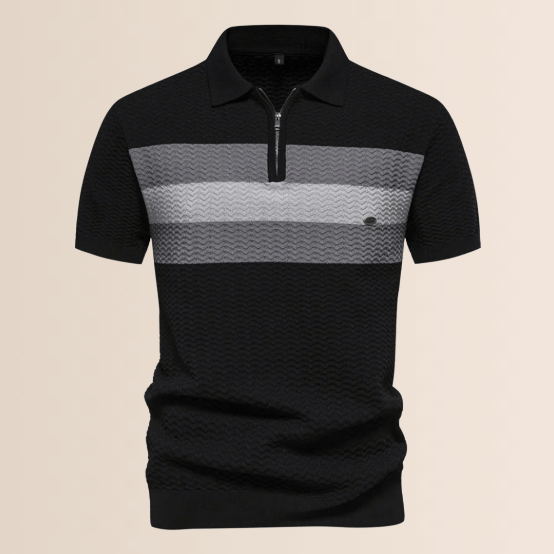 Polo da uomo con motivo a maglia a righe