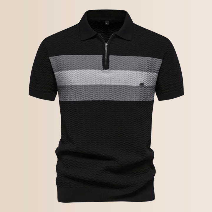 Polo da uomo con motivo a maglia a righe