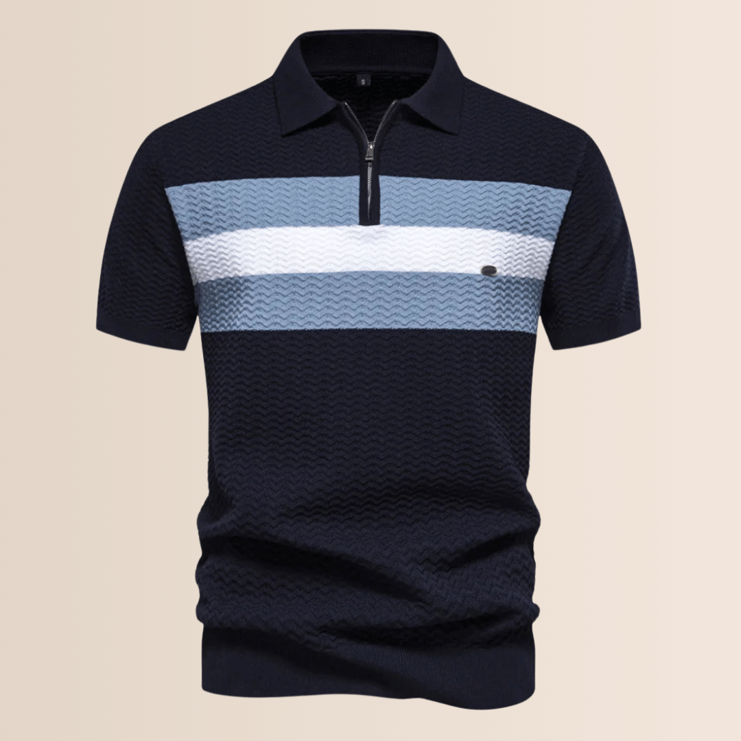 Polo da uomo con motivo a maglia a righe