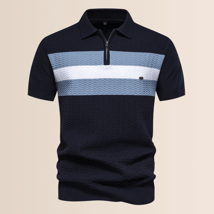 Polo da uomo con motivo a maglia a righe