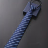 Cravatta classica da uomo con zip a righe in poliestere