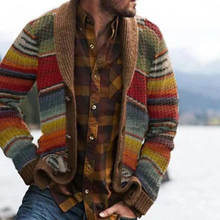 Cardigan a righe da uomo