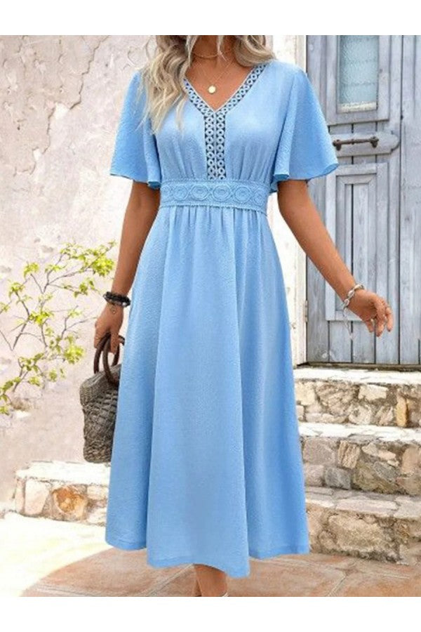 Vestito midi blu da donna