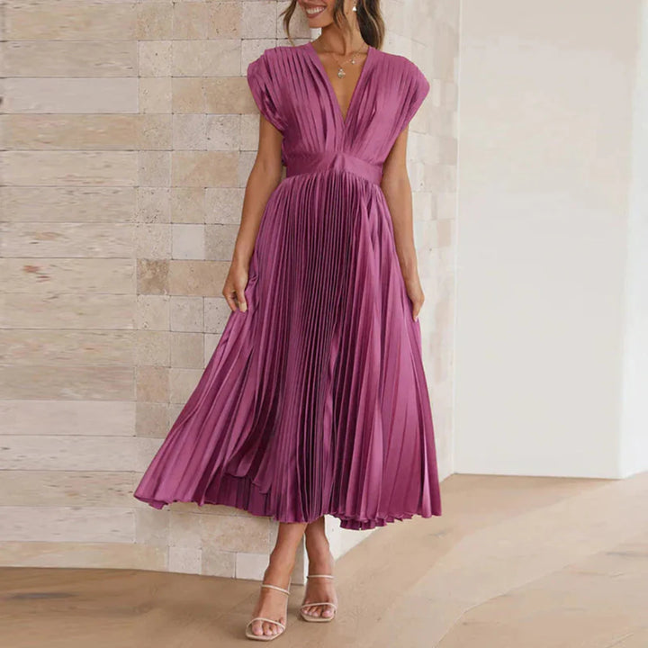 Abito moderno senza maniche con scollo a V da donna