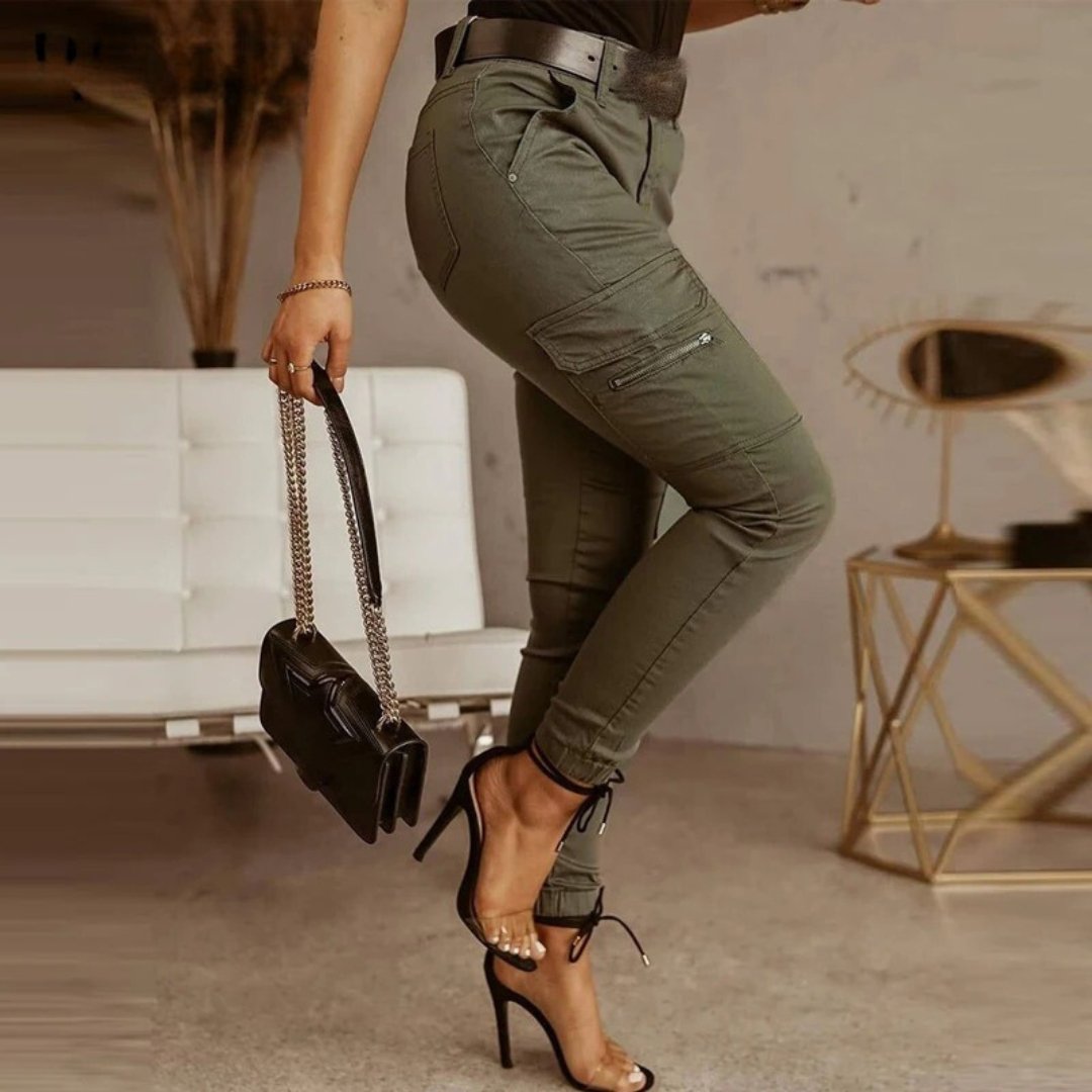 Pantaloni cargo attillati da jogging da donna